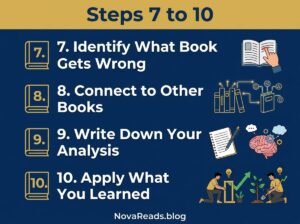 book analysis steps 7 to 10 guide